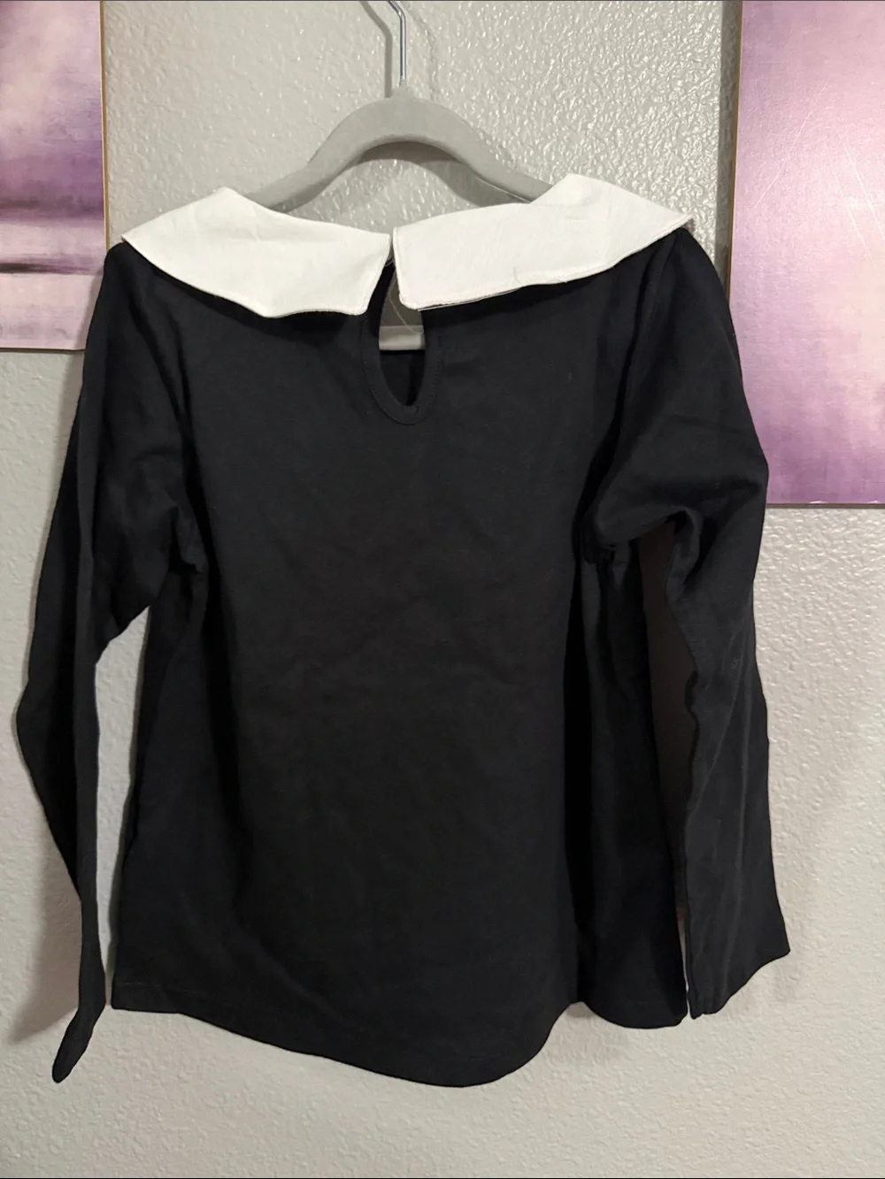 Zara collared t shirt blouse girl 5/6 years Black new cotton
